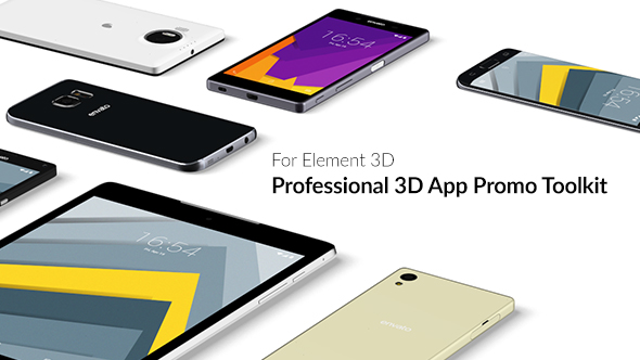 Professional 3D App Promo Toolkit for Element 3D - Download Videohive 15852376