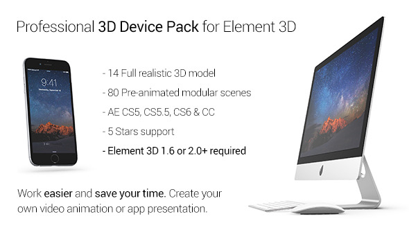 Professional 3D Device Pack for Element 3D - Download Videohive 7139714