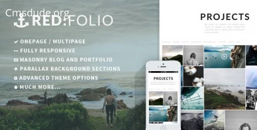 Redfolio – a Responsive OnePage WordPress Theme Download Free