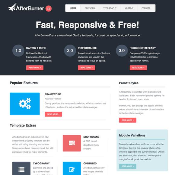 RocketTheme Afterburner2 - Download Joomla Responsive Template