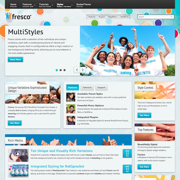 RocketTheme Fresco - Download WordPress Responsive Theme