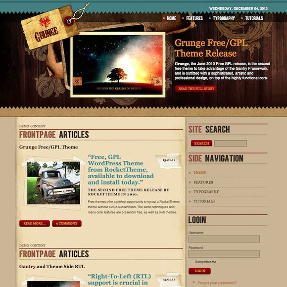 RocketTheme Grunge - Download WordPress Responsive Theme