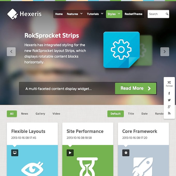 RocketTheme Hexeris - Download WordPress Responsive Theme