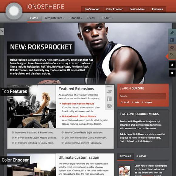 RocketTheme Ionosphere - Download Joomla Responsive Template