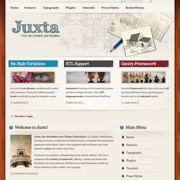 RocketTheme Juxta - Download WordPress Responsive Theme