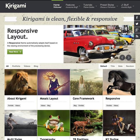 RocketTheme Kirigami - Download Joomla Responsive Template