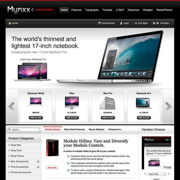 RocketTheme Mynxx - Download Joomla Responsive Template