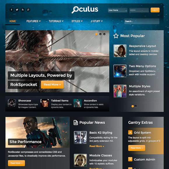 RocketTheme Oculus - Download Joomla Responsive Template