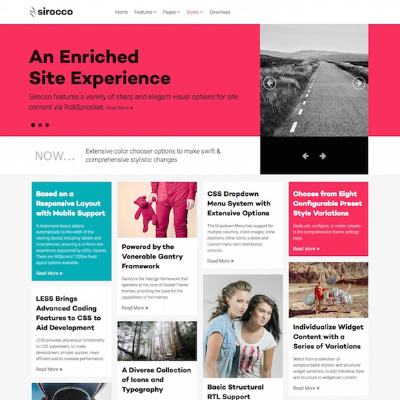 RocketTheme Sirocco - Download WordPress Responsive Theme