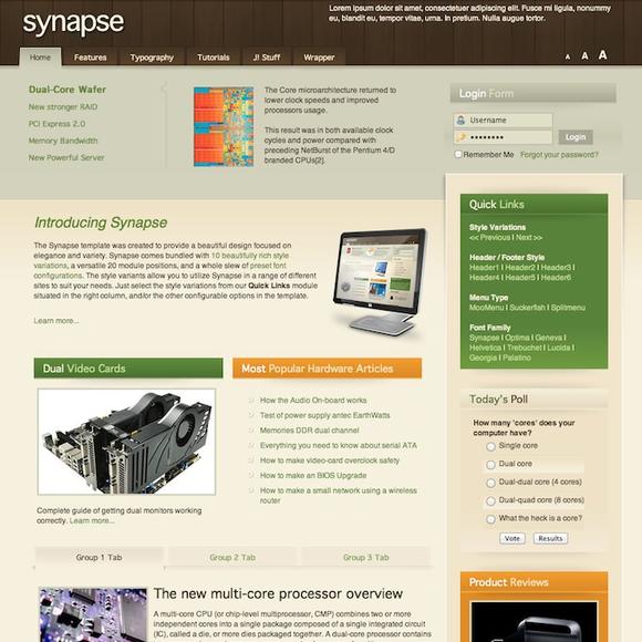 RocketTheme Synapse - Download Joomla Responsive Template