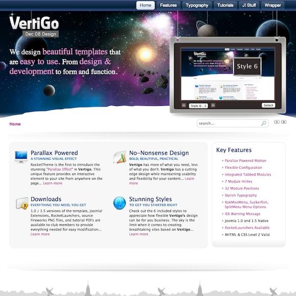 RocketTheme Vertigo - Download Joomla Responsive Template