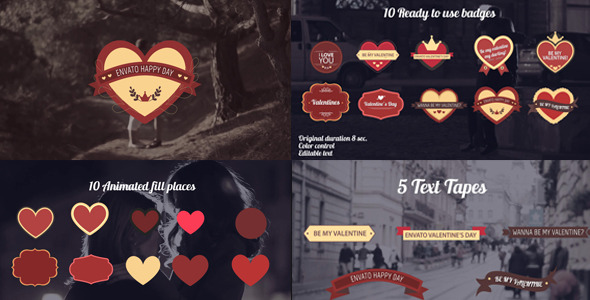 Romantic Badges - Download Videohive 10108521