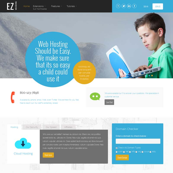 Shape5 EZ Web Hosting - Download Business WordPress Theme