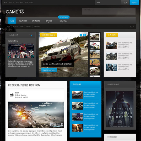 Shape5 Gamers - Download Joomla Responsive Template