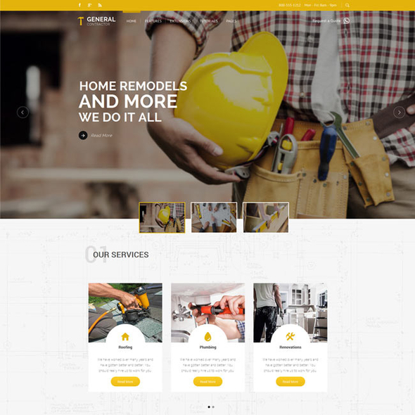Shape5 General Contractor - Download Construction WordPress Theme
