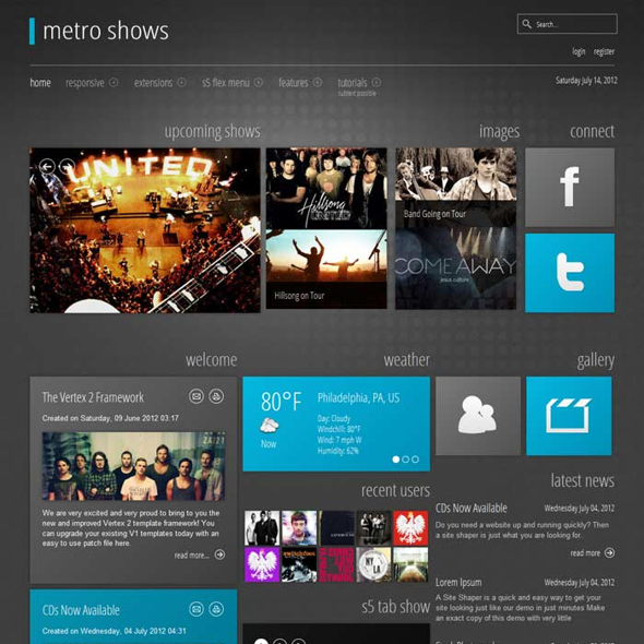 Shape5 Metro Shows - Download Joomla Responsive Template