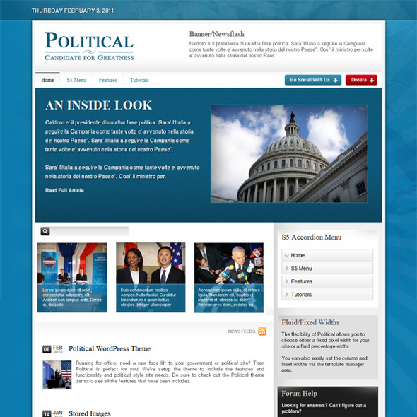 Shape5 Political - Download News WordPress Theme