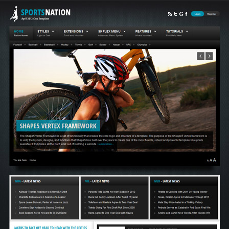 Shape5 Sports Nation - Download Joomla Responsive Template
