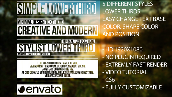 Simple Lower Thirds - Download Videohive 10399158