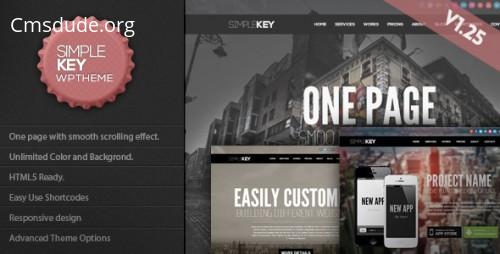 SimpleKey – One Page Portfolio WordPress Theme Download Free