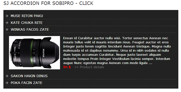 SJ Accordion for SobiPro - Download Responsive Joomla! Module