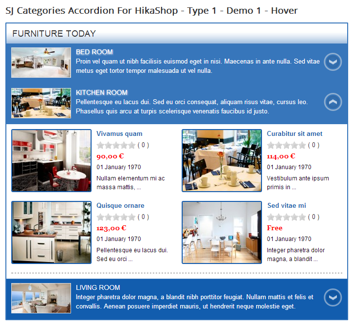 SJ Categories Accordion for HikaShop - Download Joomla! Module