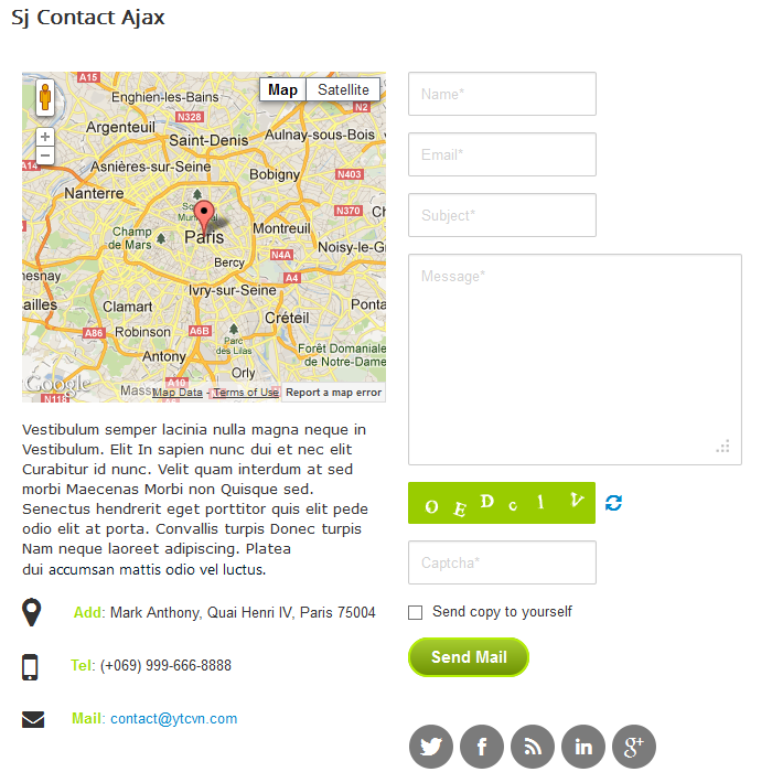 SJ Contact Ajax - Download Responsive Joomla! Module