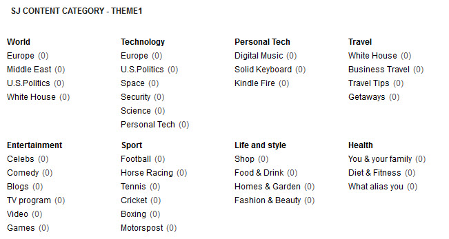 SJ Content Categories II - Download Joomla! Module