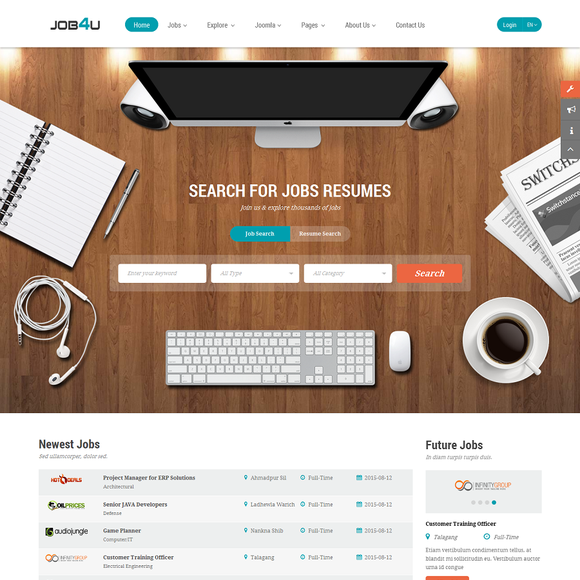 SJ Job4u - Download Responsive Joomla Template