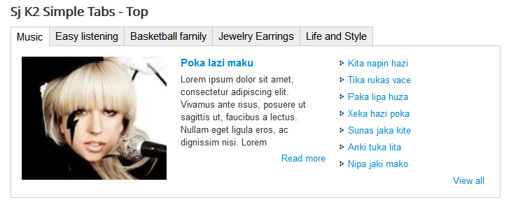 SJ K2 Simple Tabs - Download Joomla! Module
