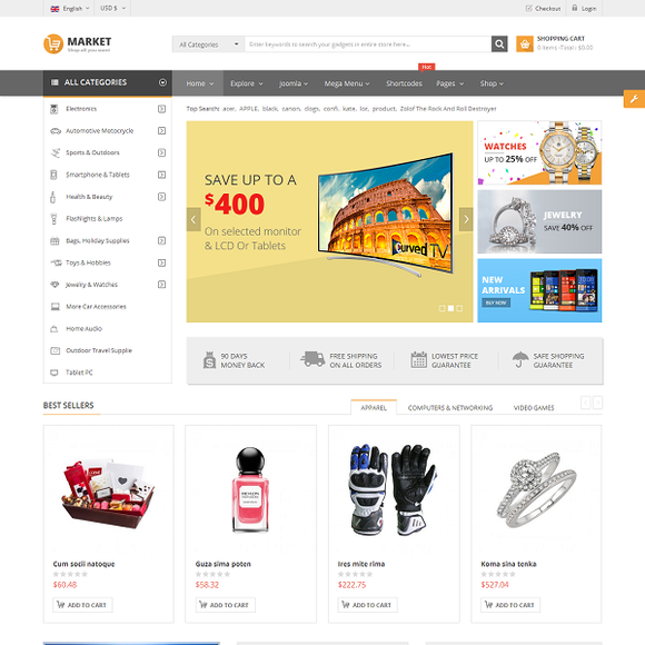 SJ Market - Download Responsive eCommerce Joomla Template