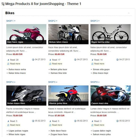 SJ Mega Products II for JoomShopping - Download Joomla! Module