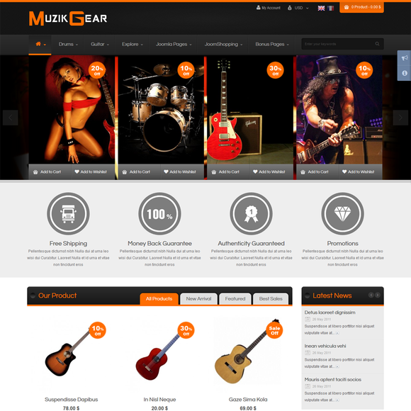 SJ Muzik - Download Responsive Joomla Template