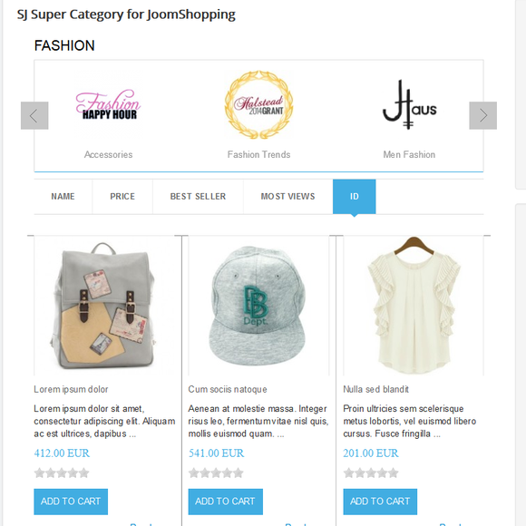 SJ Super Category for JoomShopping - Download Responsive Joomla! Module