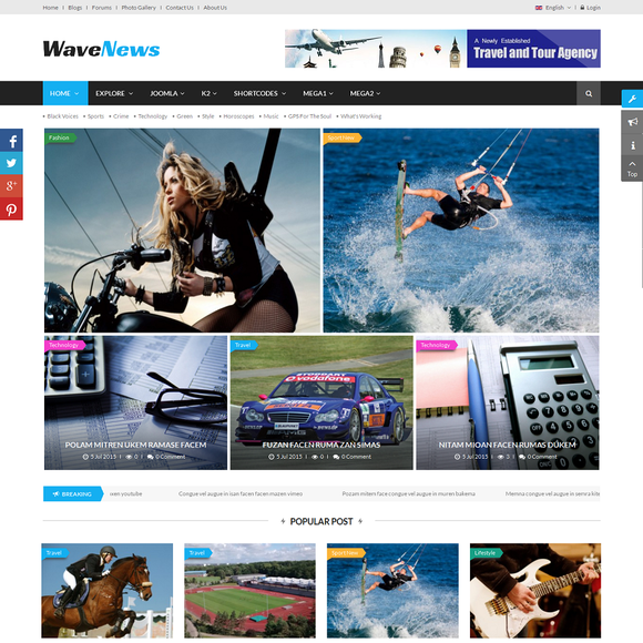 SJ WaveNews - Download Responsive Joomla Template