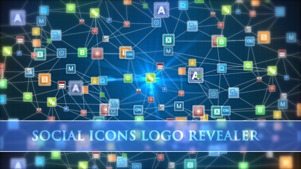 Social Icons Logo Revealer - Download Videohive 7974105