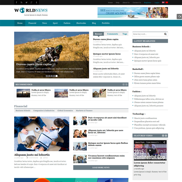 SW World News - Download Responsive WordPress Theme
