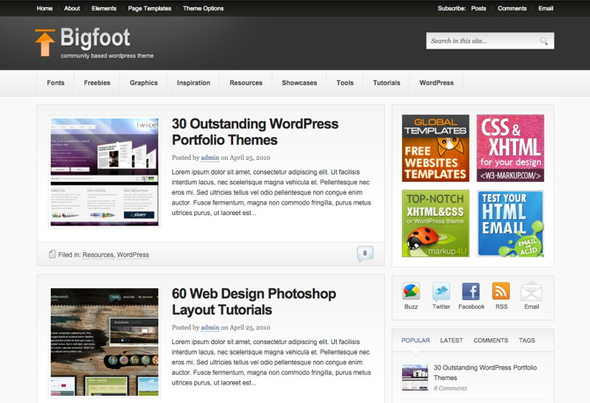 Theme-Junkie Bigfoot - Download Blog WordPress Theme