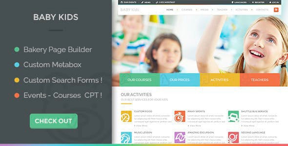ThemeForest Baby Kids - Download Education Primary School Children WordPress Theme