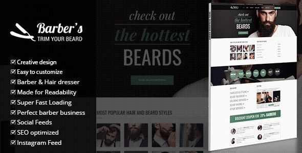 ThemeForest Barber - Download WordPress Theme for Barbers & Hair Salons