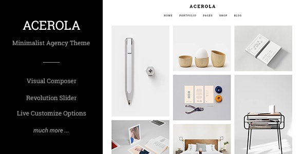 ThemeForest Acerola - Download Ultra Minimalist Agency WordPress Theme