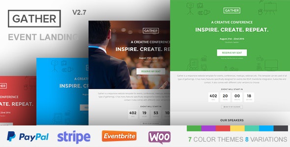 ThemeForest Gather - Download Event & Conference WordPress Landing Page Theme