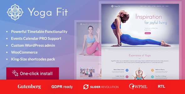 ThemeForest Yoga Fit - Download Sports & Fitness WordPress Theme
