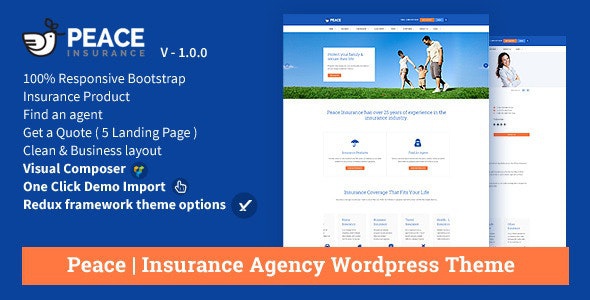 ThemeForest Peace - Download Insurance Agency WordPress Theme