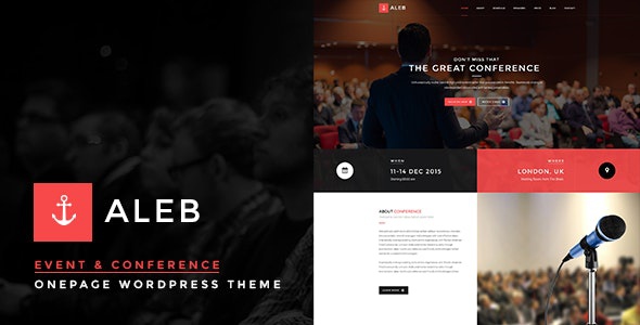 ThemeForest Aleb - Download Event WordPress Theme for Conference Marketing