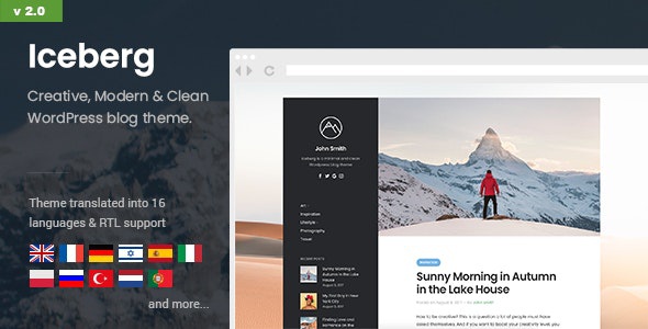 ThemeForest Iceberg - Download Simple & Minimal Personal WordPress Blog Theme