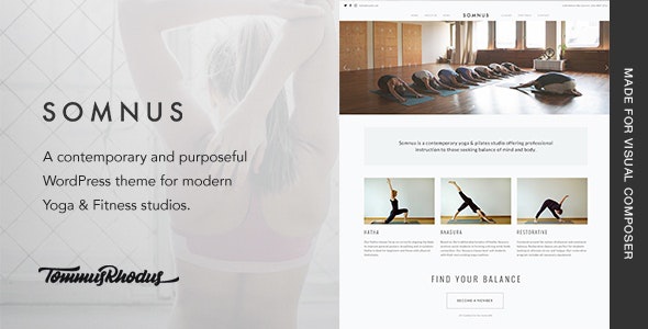 ThemeForest Somnus - Download Yoga & Fitness Studio WordPress Theme