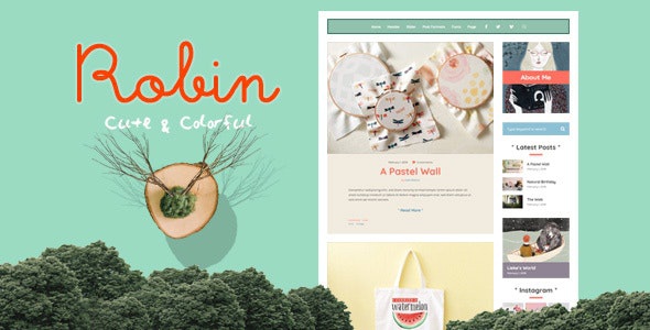 ThemeForest Robin - Download Cute & Colorful Blog WordPress Theme