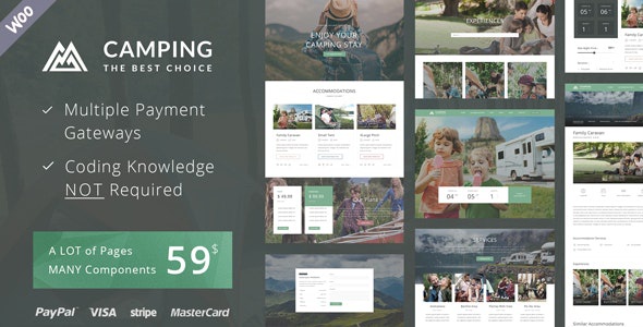 ThemeForest Camping Village - Download Campground Caravan Hiking Tent Accommodation WordPress Theme