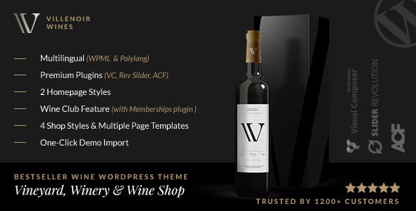 ThemeForest Villenoir - Download Vineyard, Winery & Wine Shop WordPress Theme